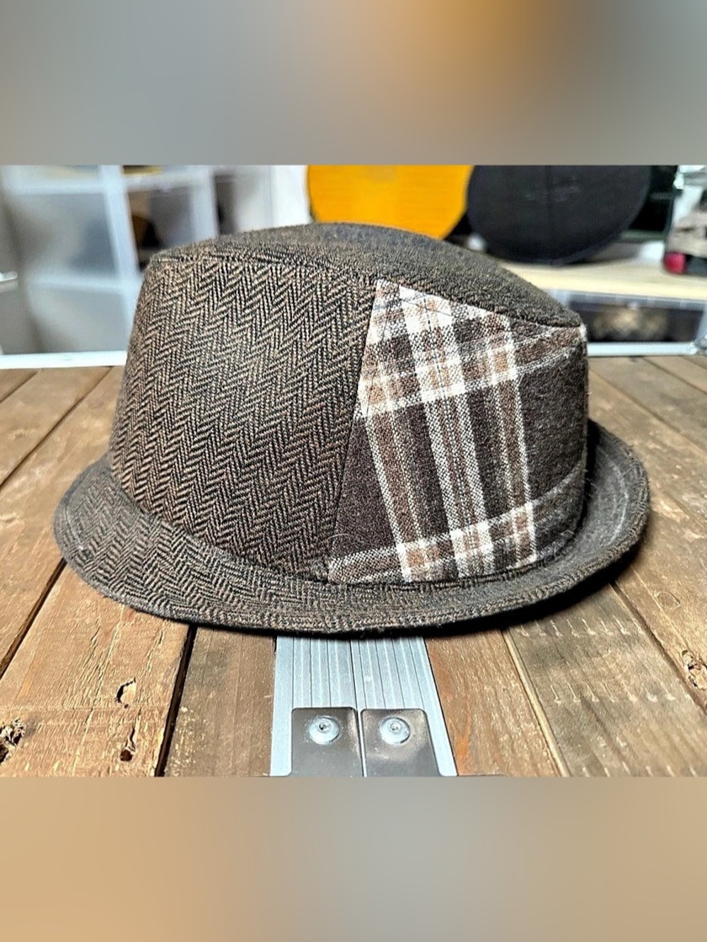 LIDS Brown Herringbone Patchwork Hat Large/XL